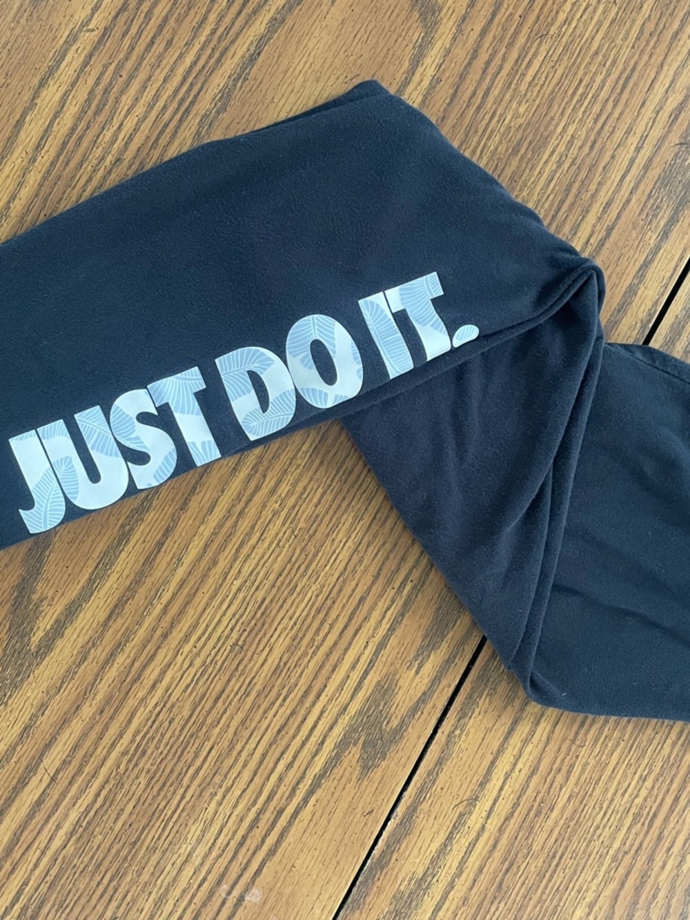 Nike Kids Black Leggings with White 'Just Do It' Logo